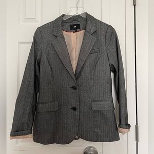 H+M | Grey Blazer Black Elbow Patch’s | Sz. 10